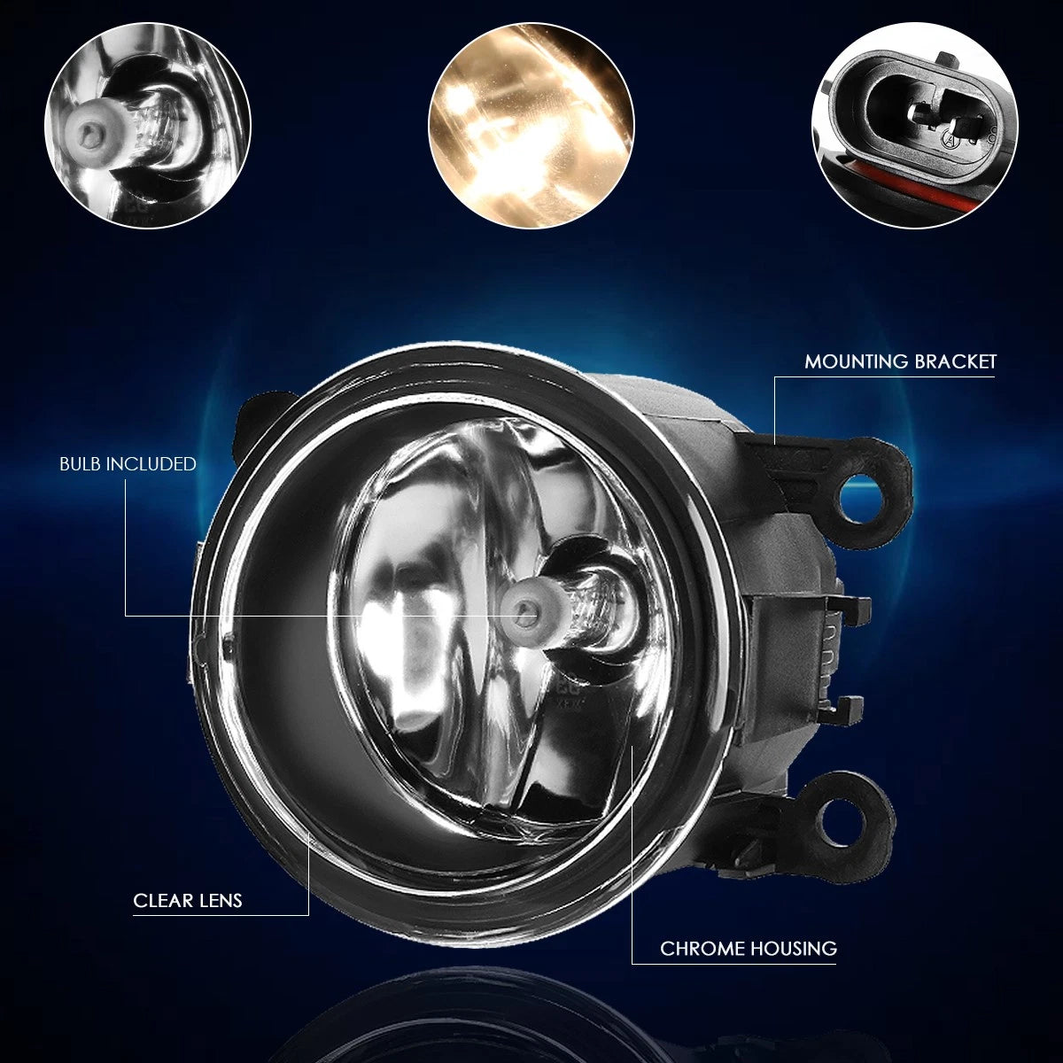 Clear Lens Fog Lights for Nissan Rogue (2014–2016)