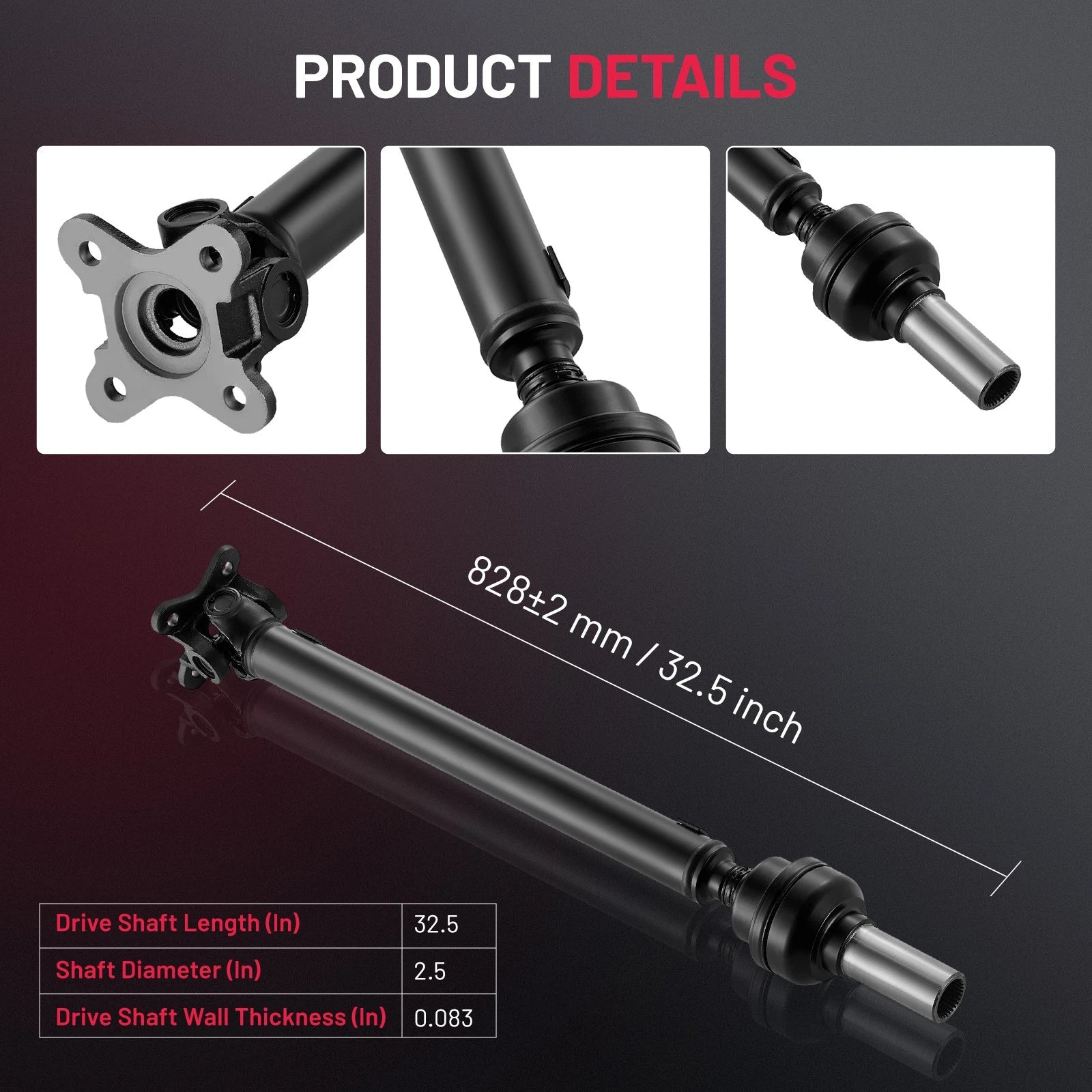 Front Drive Shaft for Dodge Ram 1500 (2002–2006) 4WD 3.7L 4.7L 5.7L 8.3L
