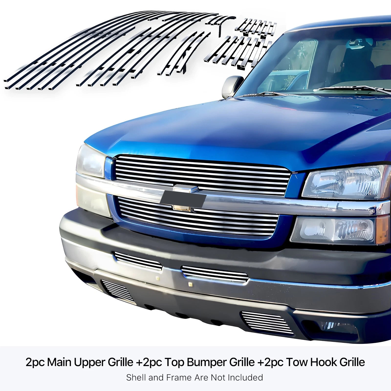 Stainless Steel Chrome Billet Grille for Chevy Silverado 1500 (2003-2005)