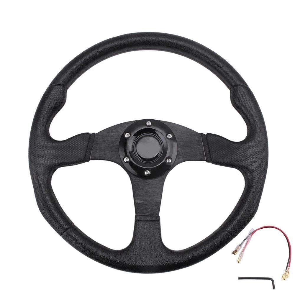 14" Aluminum Racing Steering Wheel with Quick Release Hub Adapter