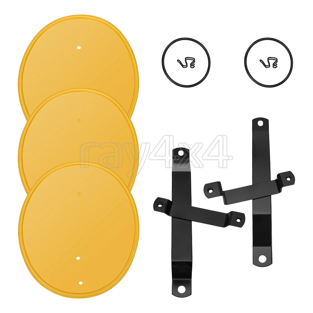 Yellow Number Plate Brackets Kit for Honda Z50 Z50R (1979–1987) with Clips & Bands