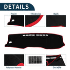 Dashboard Cover Mat for Toyota Hilux (2017–2020) with Sticker Black Red