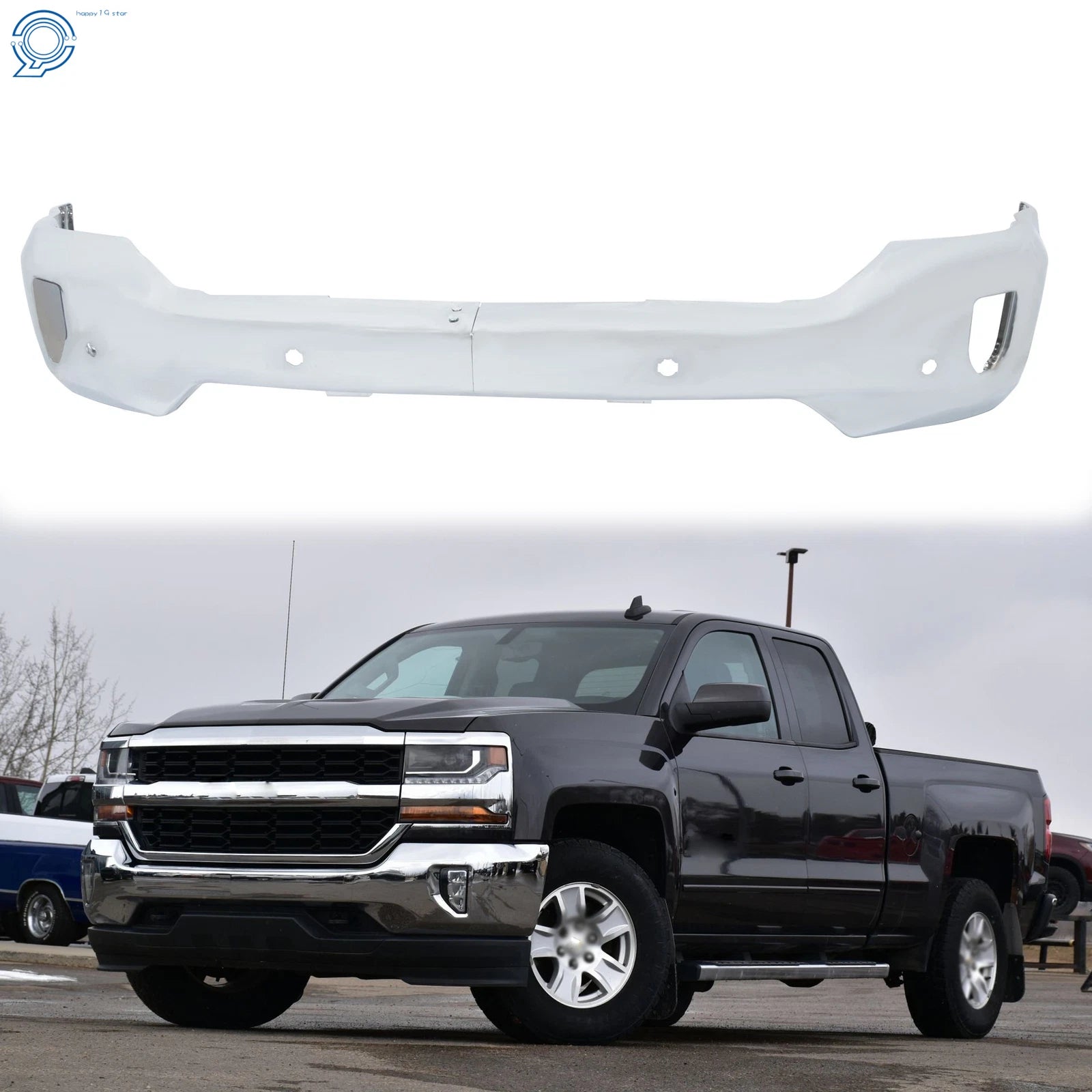 Chrome Front Bumper Face Bar for Chevrolet Silverado 1500 (2016–2018)