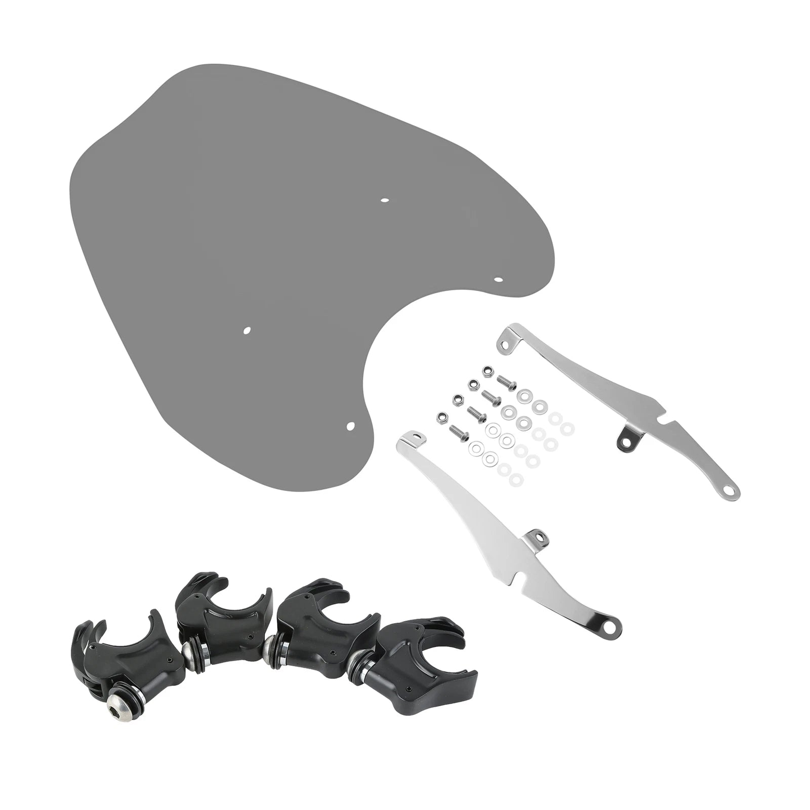 Windscreen Windshield & Bracket 39mm Clamps for Harley Dyna Fat Bob Sportster
