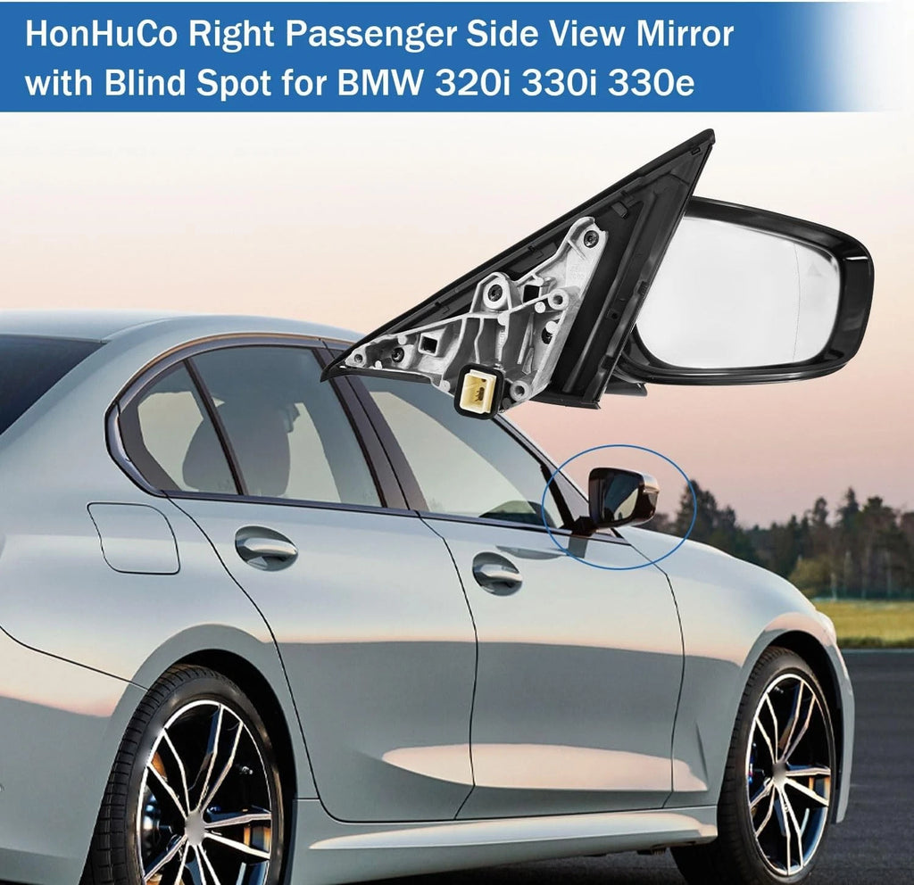 Passenger Side Mirror for BMW 320i 330i 330e (2019–2023) w/ Blind Spot