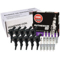 Set of 10 Ignition Coils & NGK Ruthenium HX Spark Plugs for Ford 6.8 VIN S