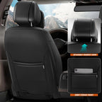 Set of 2 Universal Seat Covers for Cars (1st & 2nd Row) - Black