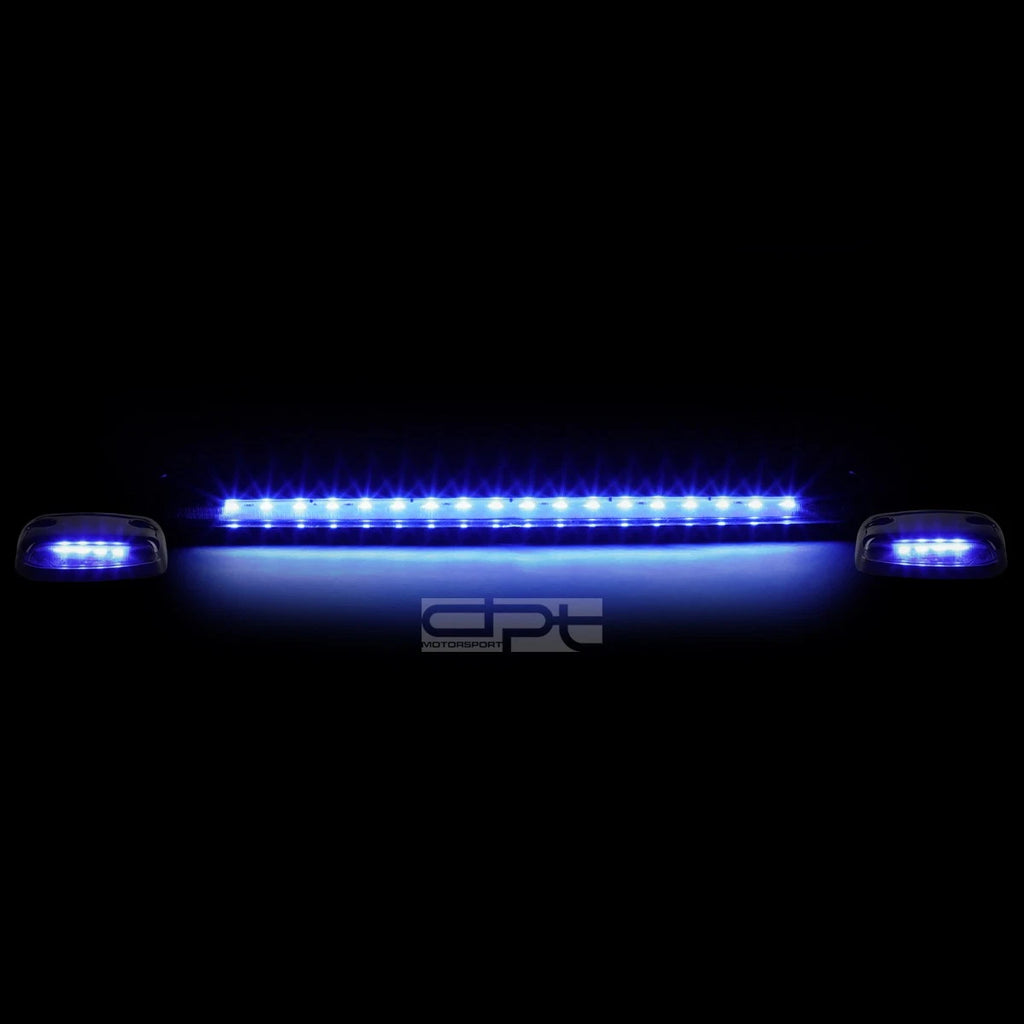 3Pcs Chrome Housing Blue LED Cab Roof Running Light for Silverado/Sierra (2007–2013)