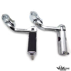 1-1/4" Chrome Clamp Engine Guard with 5" Angled Skull Foot Pegs for Harley