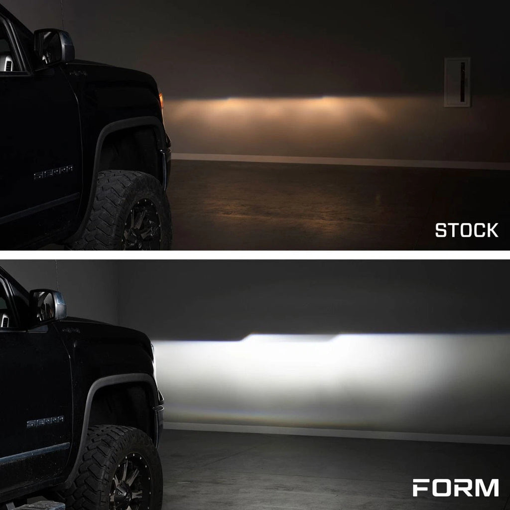 LED Projector Headlights w Amber DRL Replacement for 2014-2018 GMC Sierra 1500