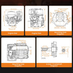 15HP OHV Horizontal Gasoline Engine for Rototiller (Electric Start)