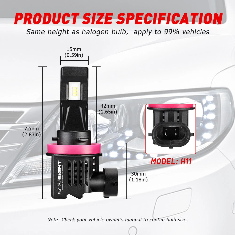 H11 LED Headlight Bulbs for - 6000K 10000LM