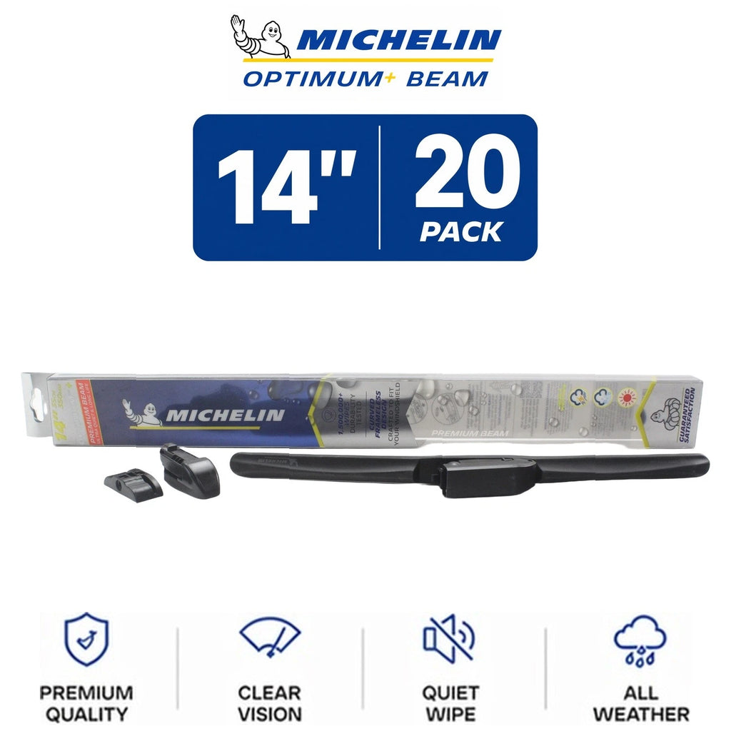 Set of 20 Michelin Optimum+ Beam Wiper Blades 14" All-Weather