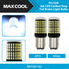 2X P21/5W BAY15D 1157 144SMD White LED Brake Light Bulbs for Cars