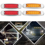 Set of 4 LED Sealed Side Marker Clearance Lights for Trailer (Fish Shape)