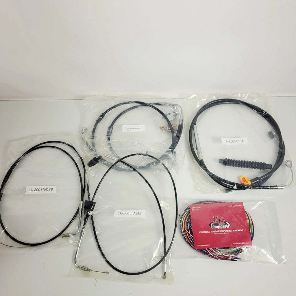 Ape Handlebar Cable Wiring Kit for Harley FLHR FLTR (1996–2006) Black