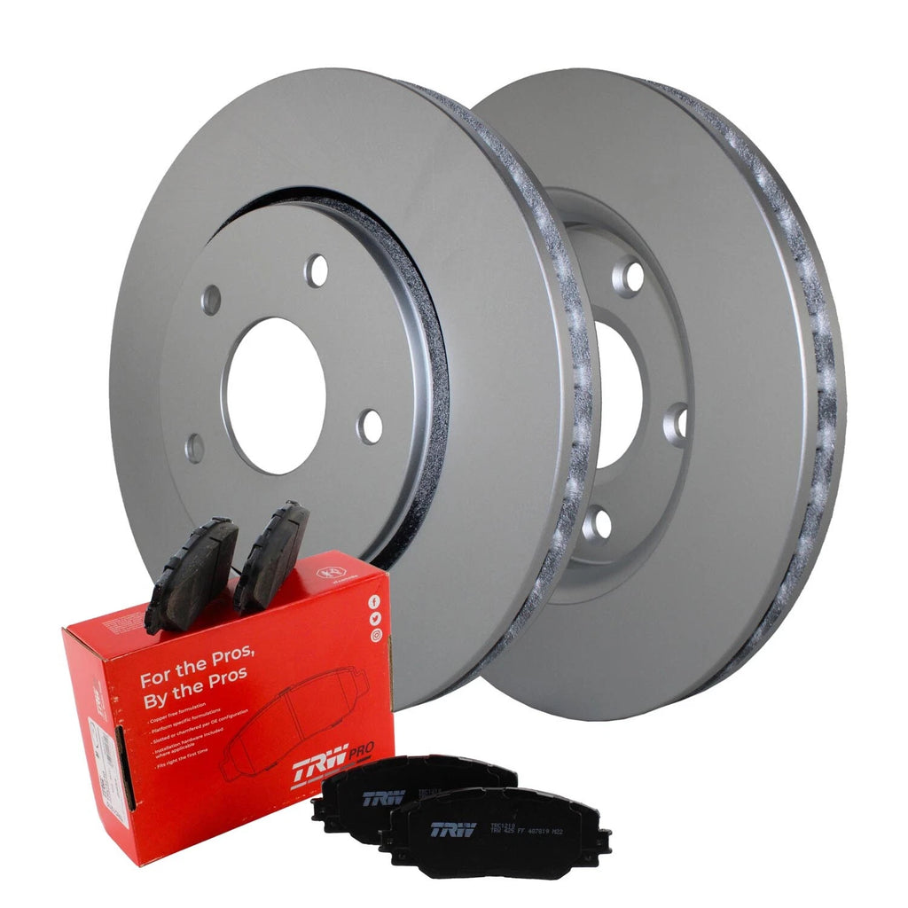 Front Brake Kit 302mm Disc Rotors & TRW Metallic Pads for Chrysler Dodge Ram