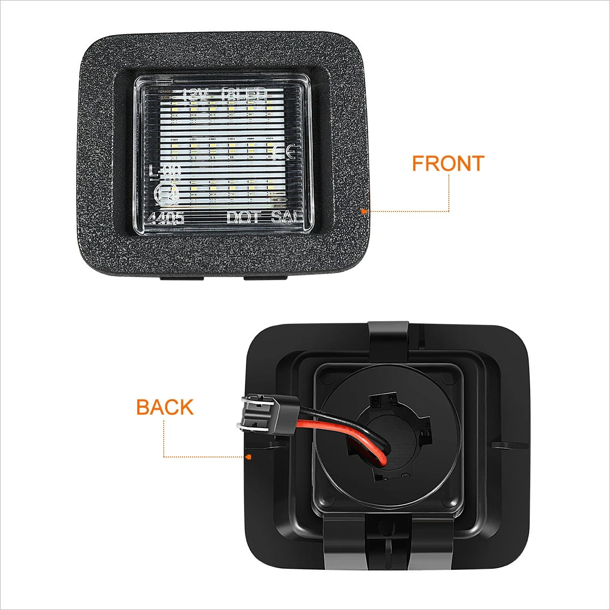 2X Nuvision Waterproof Clear Lens LED License Plate Lights for Ford F150 (2015–2020)