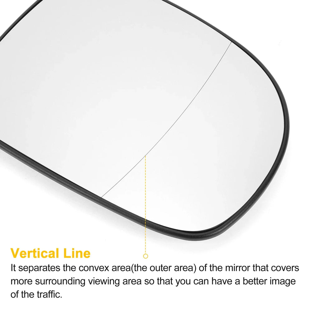 Right Side Heated White Mirror Glass for Mercedes Viano (2003-2010)