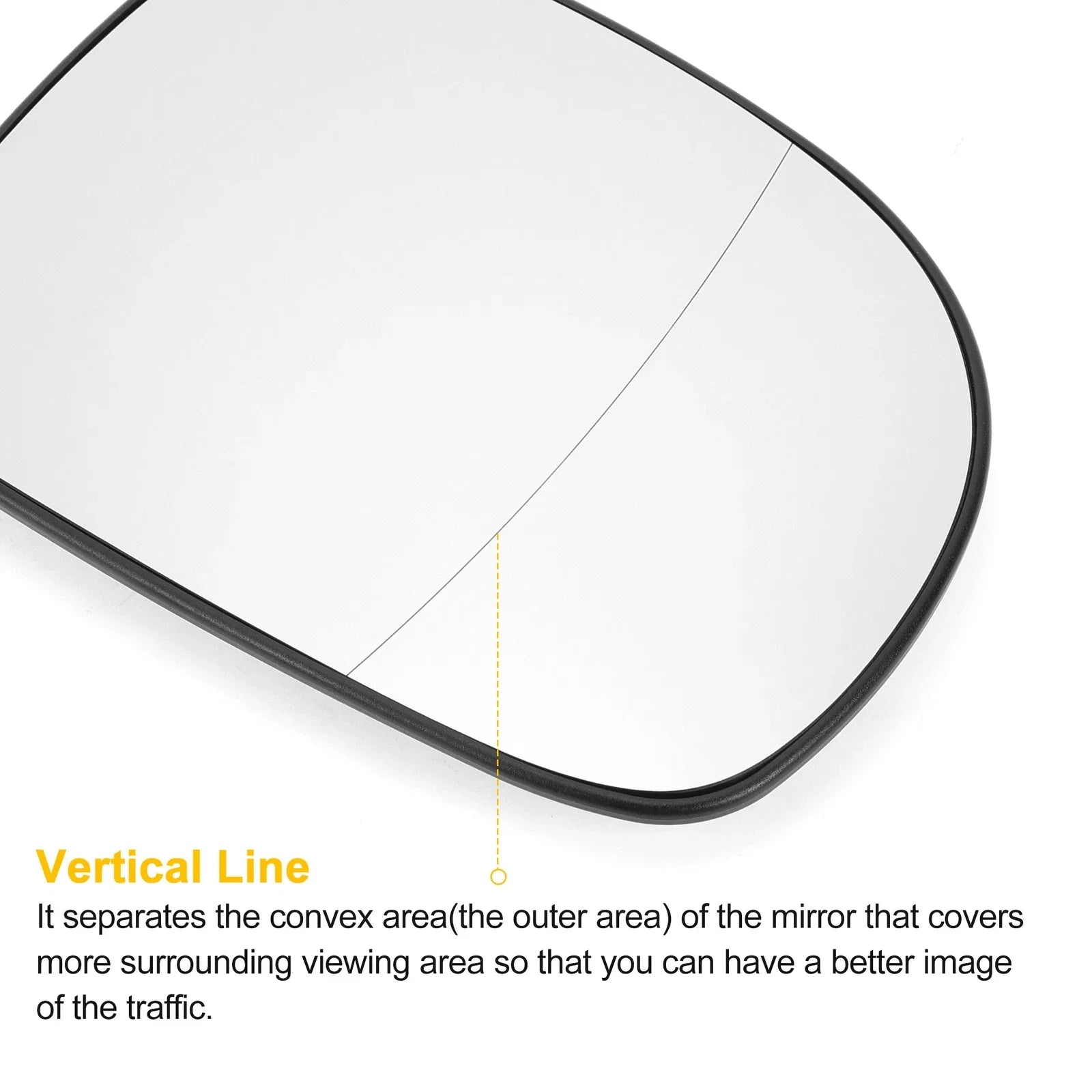 Right Side Heated White Mirror Glass for Mercedes Viano (2003-2010)