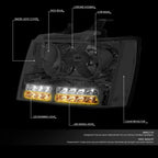 LED DRL Turn Signal Headlight Lamps for Tahoe Suburban (2007–2014)