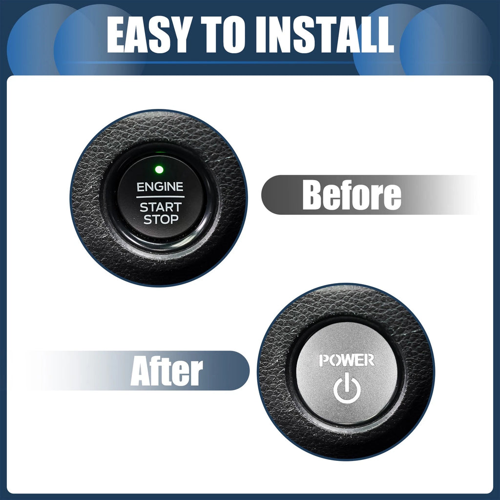 Engine Start Stop Button Cover for Honda Vezel RV Series (2014–2021) Silver Tone