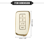 Key Fob Cover Set for Lexus LS UX LC 2013-2017 - 4 Button Remote - White