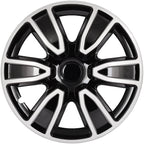 Set of 4 Wheel Hub Caps for R15 Tire (15" Inch) Black & White
