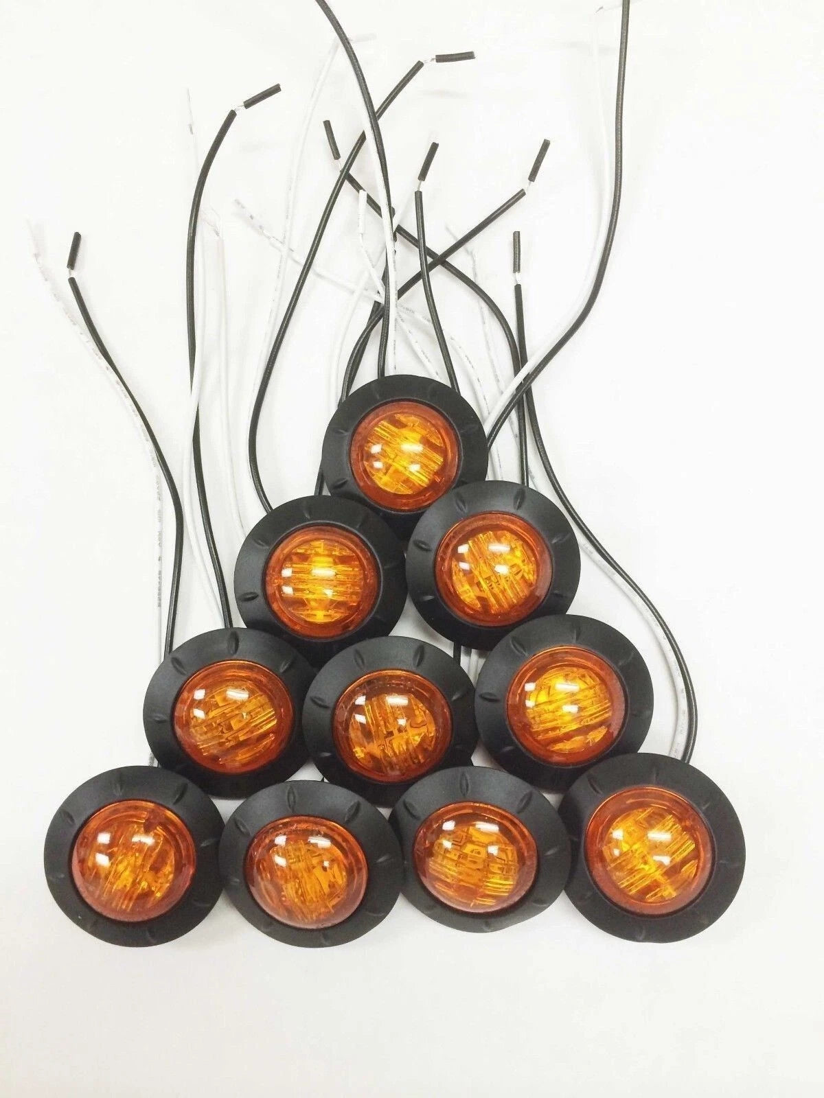 Set of 10 Amber LED Marker Clearance Lights for Trailer/Truck/RV (24034)