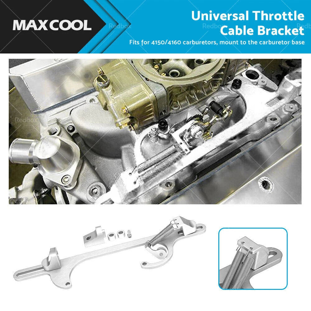 Throttle Cable Bracket for Holley 4150 4160 (Billet Aluminum, Silver)