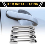 Set of 4 Car Exterior Door Handle Covers for Toyota Tundra (2022) Silver Tone