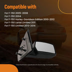 Heated Power Door Mirror for Ford F-150 XLT (2009–2014) FO1321233 Black