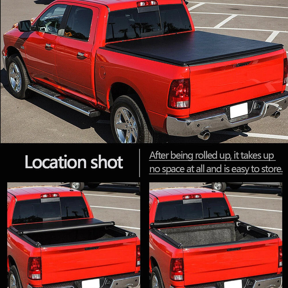 8FT Roll Up Soft Tonneau Cover for Ford F-150 (2015-2024)