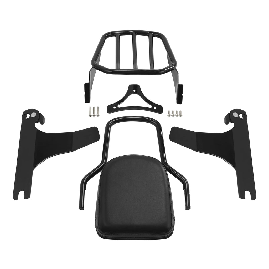 Sissy Bar Backrest Pad Luggage Rack for Harley Softail Breakout (2013–2017)