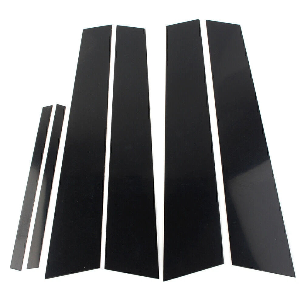 6X Door Trim Cover Kit for Honda Civic (2006–2011) - Black Pillar Posts