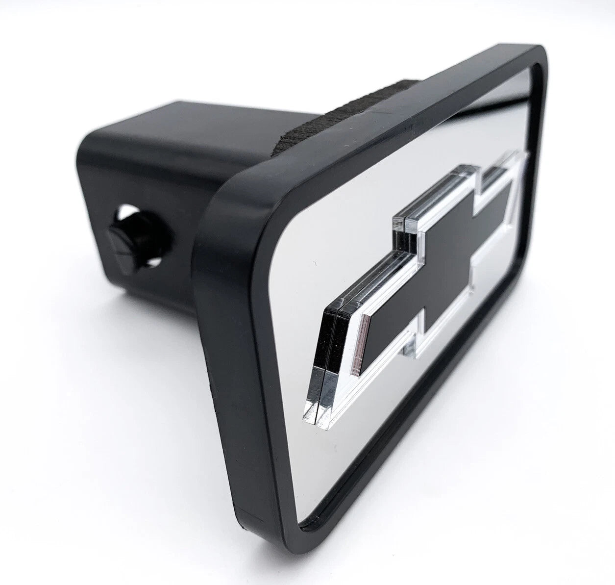 Tow Hitch Cover ABS Mirror Black Chevy Bowtie for 2 Inch Receiver (Fits)