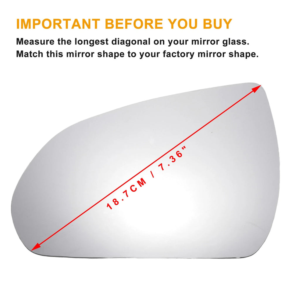 Left Side White Mirror Glass for Hyundai I30 (2017–2022)