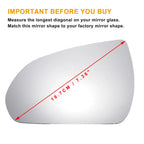 Left Side White Mirror Glass for Hyundai I30 (2017–2022)