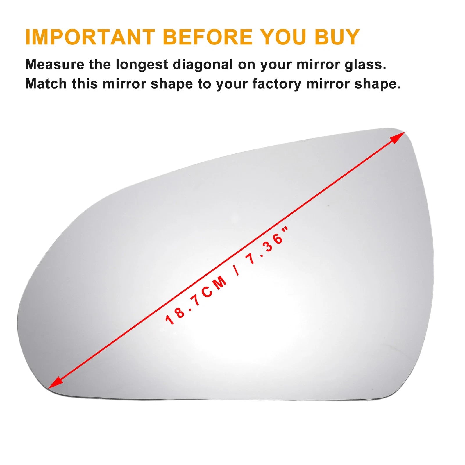 Left Side White Mirror Glass for Hyundai I30 (2017–2022)