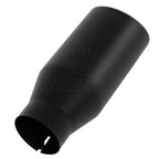 2X 4" Inlet 6" Outlet 15" Long Black Stainless Steel Exhaust Tip for