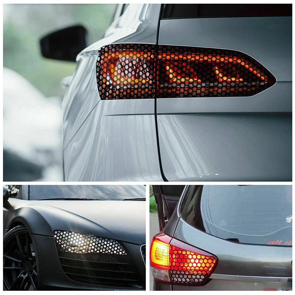 Tail Light Cover for Car (Black Honeycomb)