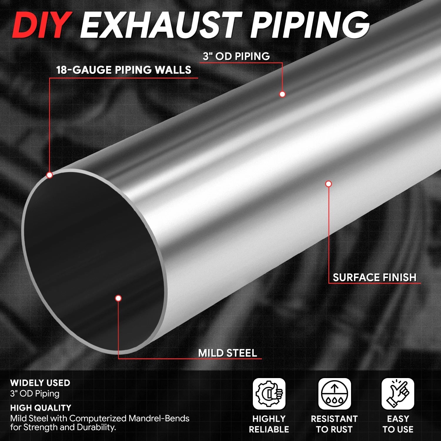3" OD U-Bend Pipe for Universal Applications (45°/180°)