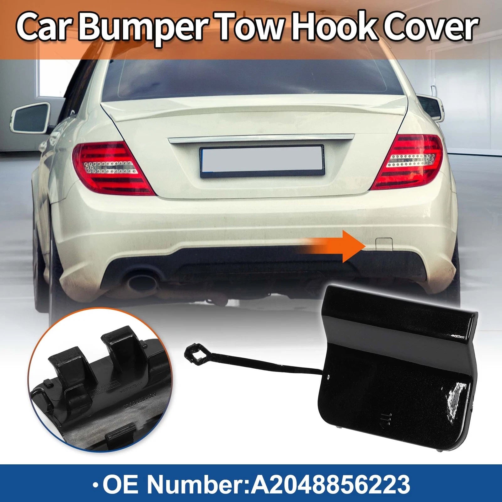 Tow Hook Cover for Mercedes-Benz C-Class W204 FL AMG (2012–2015)