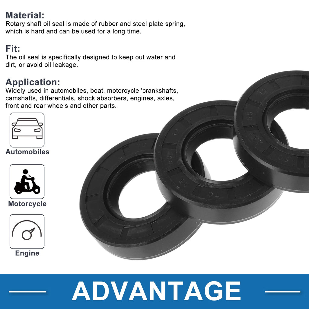 Set of 5 Oil Seal Rotary Shaft Seal Nitrile Rubber 25x50x12mm 683867647979