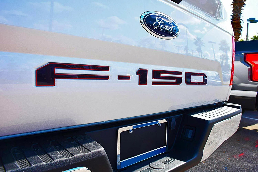 Tailgate Inserts Letter Replacement for 2018–2020 Ford F150 Black Red Trim
