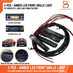 4 x Amber LED Front Grille Lights for Ford Ranger Raptor (2022-2025)
