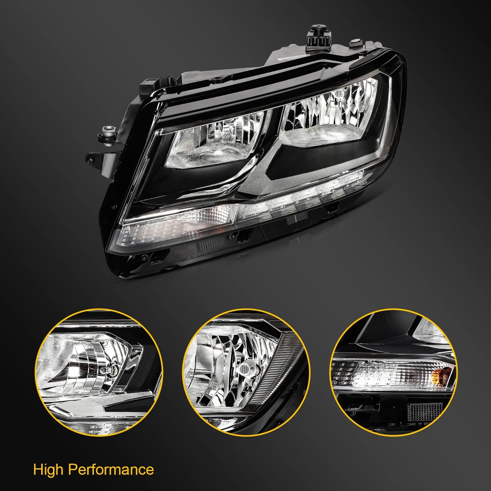 Left Side LED DRL Headlight with Bulb for Volkswagen Tiguan (2018–2021)