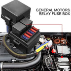 Set of 2 Pre-Wired 4-Pin 80A Fuse Relay Box for Car Truck Boat