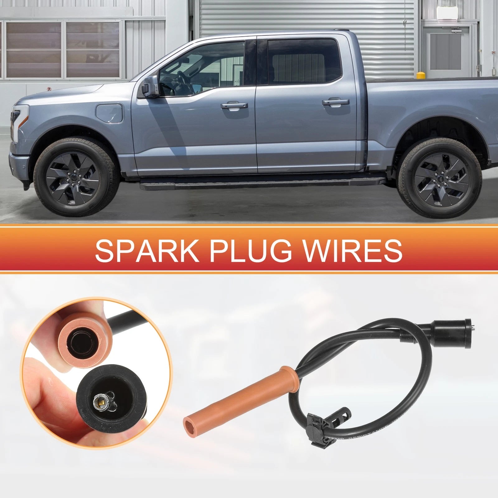 8X Spark Plug Wire Ignition Coil Cable for Ford F-150 F-250 E-350 (1997–2021)