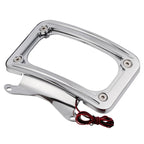 Curved Laydown License Plate Mount Frame Light for Harley Road King (2017–2023)